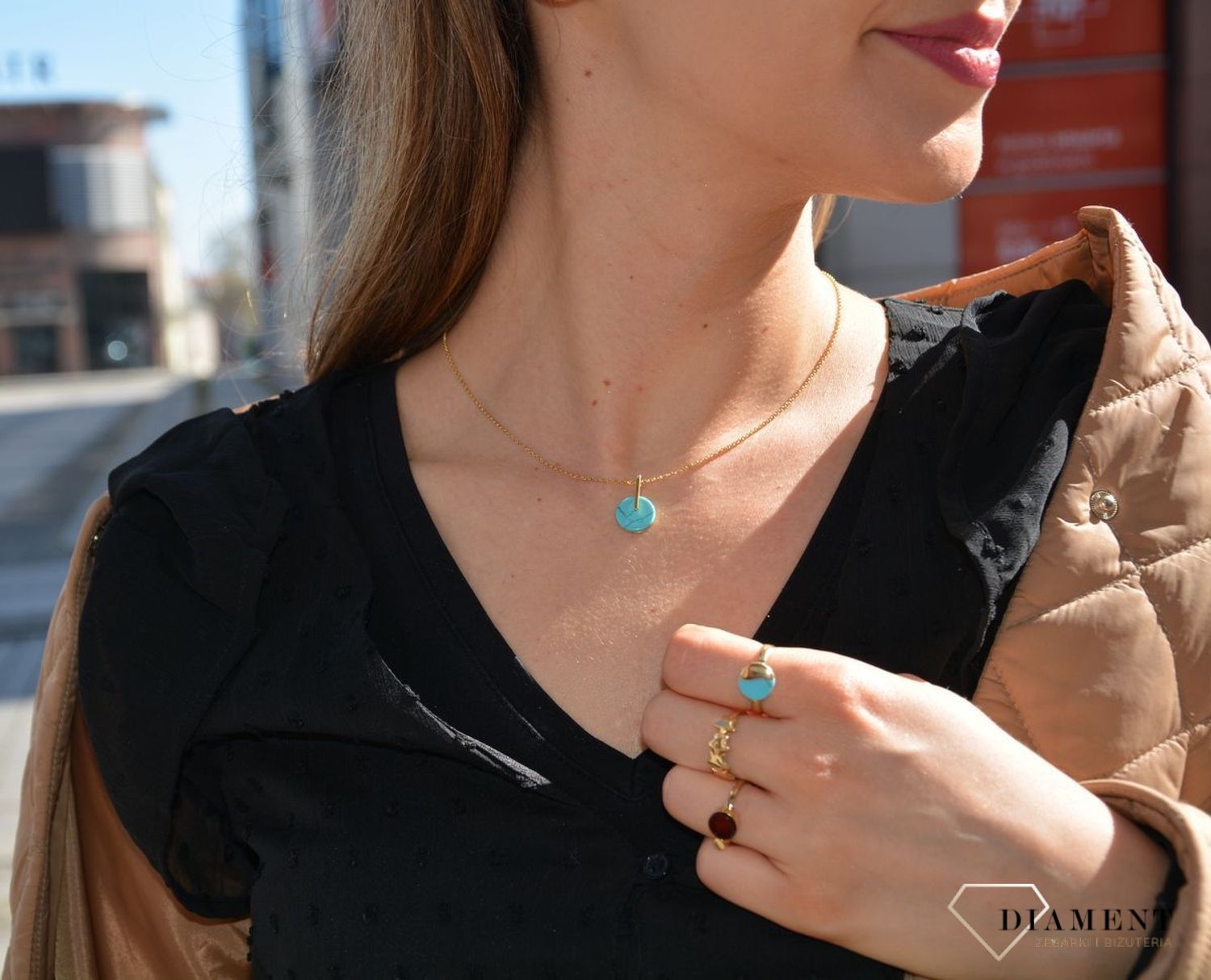 Pierścionek srebrny pozłacany z turkusem DZP339TURZ z kolekcji MAROCCO.jpg